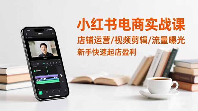 小红书电商实战课：店铺运营/视频剪辑/流量曝光，新手快速起店盈利-摇钱树